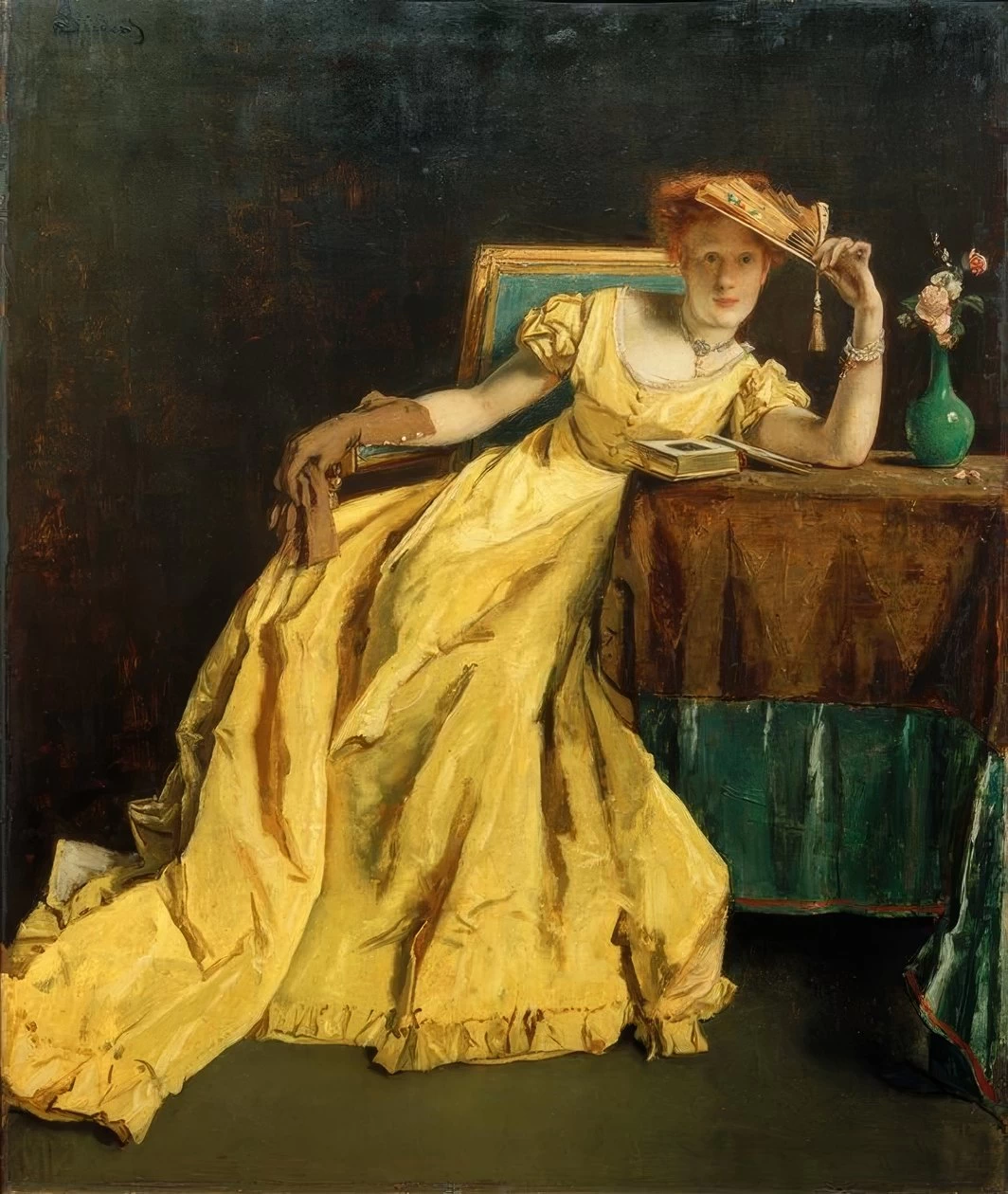 Alfred Émile Stevens - 100, La signora in giallo, Brüssel, Musées Royaux Des Beaux, Arts